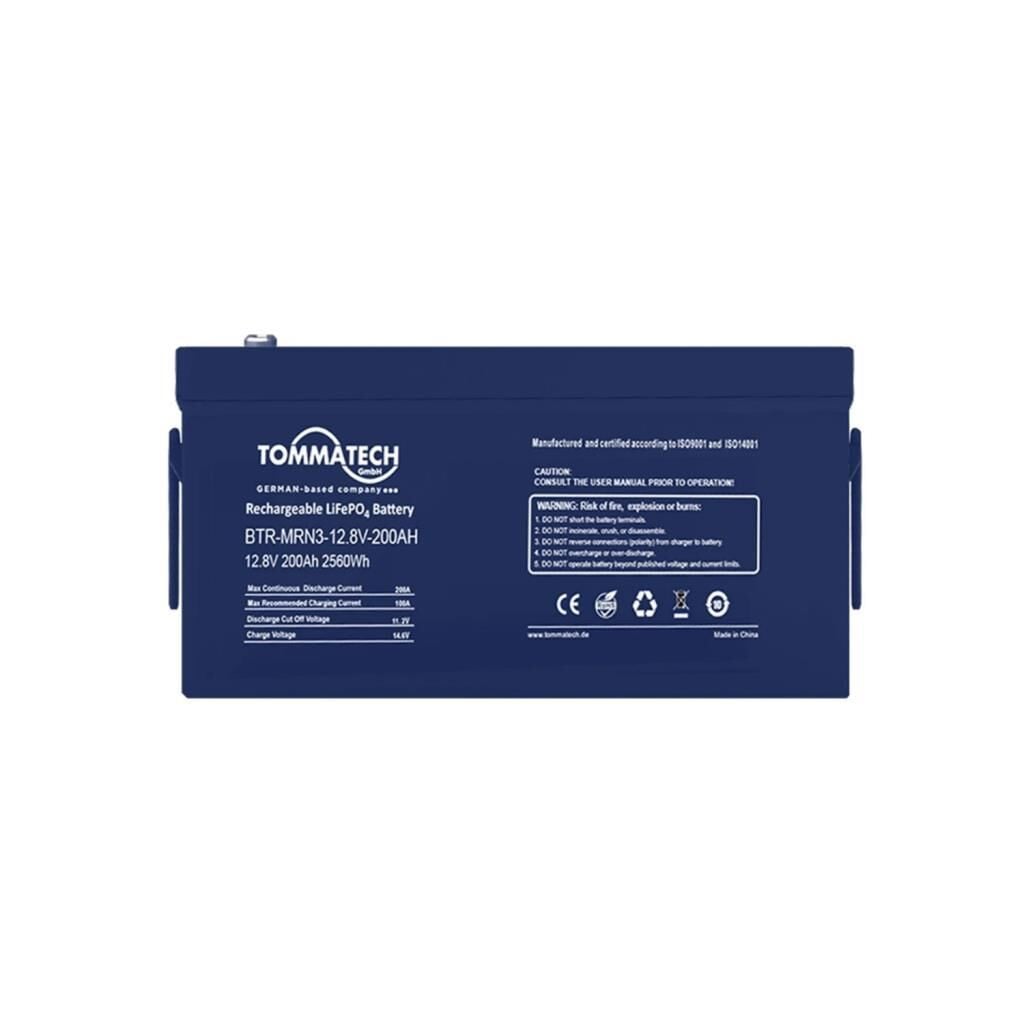 TommaTech Marine 25.6V 200Ah LiFePO4 ABS+PC Kasa Lityum Batarya