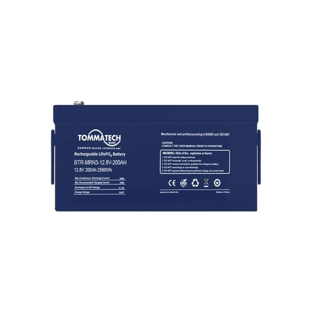 TommaTech Marine 25.6V 200Ah LiFePO4 ABS+PC Kasa Lityum Batarya