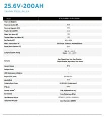 TommaTech Marine 25.6V 200Ah LiFePO4 ABS+PC Kasa Lityum Batarya