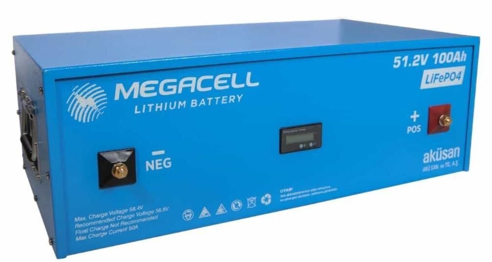 Megacell -LiFePO4 51.2V 100Ah Lityum Demir Fosfat Akü