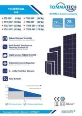 Tommatech 85 Watt Polikristal Solar Güneş Paneli