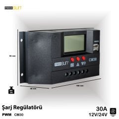 CM3024Z 30 AMPER SOLAR CHARGE REGULATOR 12/24 Pwm جهاز التحكم بالشحن