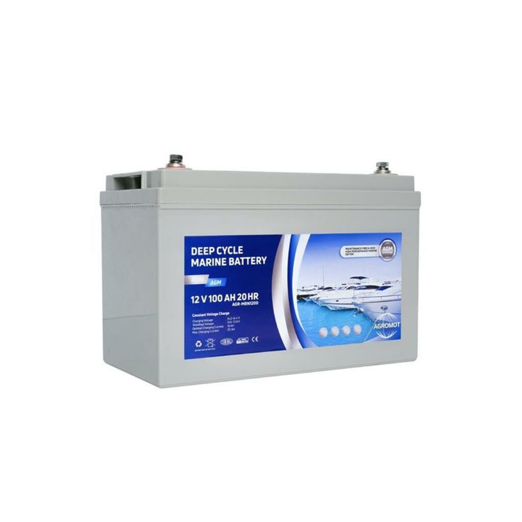 Agromot 12 V 100 Ah Deep Cycle Nano Carbon Marin Akü