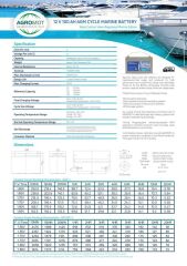 Agromot 12 V 100 Ah Deep Cycle Nano Carbon Marin Akü