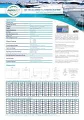 Agromot 12 V 100 Ah Deep Cycle Nano Carbon Marin Akü
