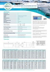 Agromot 12 V 200 Ah Deep Cycle Nano Carbon Marin Akü