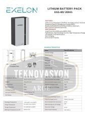 Exelon 48 V 200 Ah Lityum Akü Duvar Tipi
