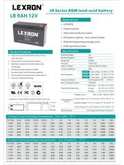 Lexron 12V 9Ah Kuru Tip Akü