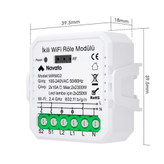 Novato Tuya Mini WiFi Çift Çıkışlı Akıllı Röle