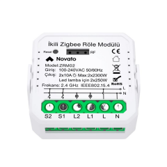 Novato Tuya Zigbee İki Çıkışlı Akıllı Röle