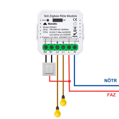 Novato Tuya Zigbee İki Çıkışlı Akıllı Röle
