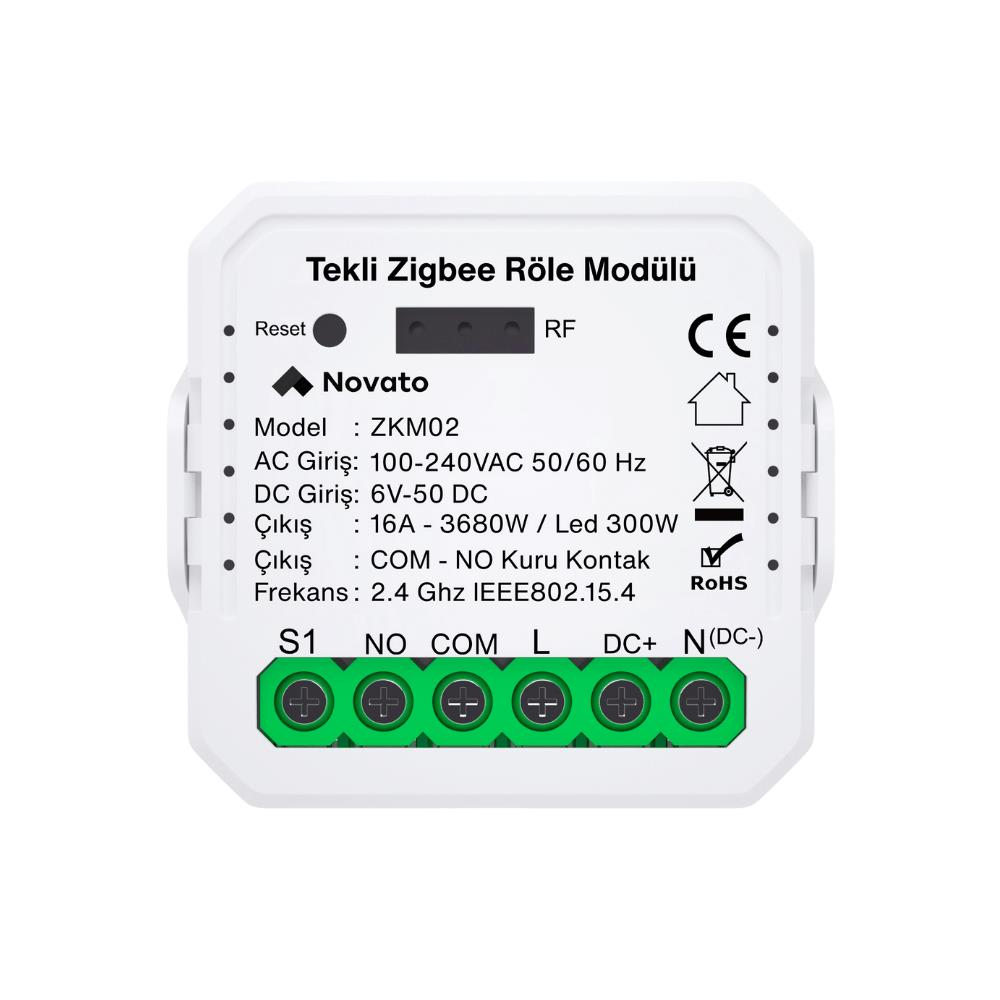 Novato Zigbee AC DC Kuru Kontak Röle