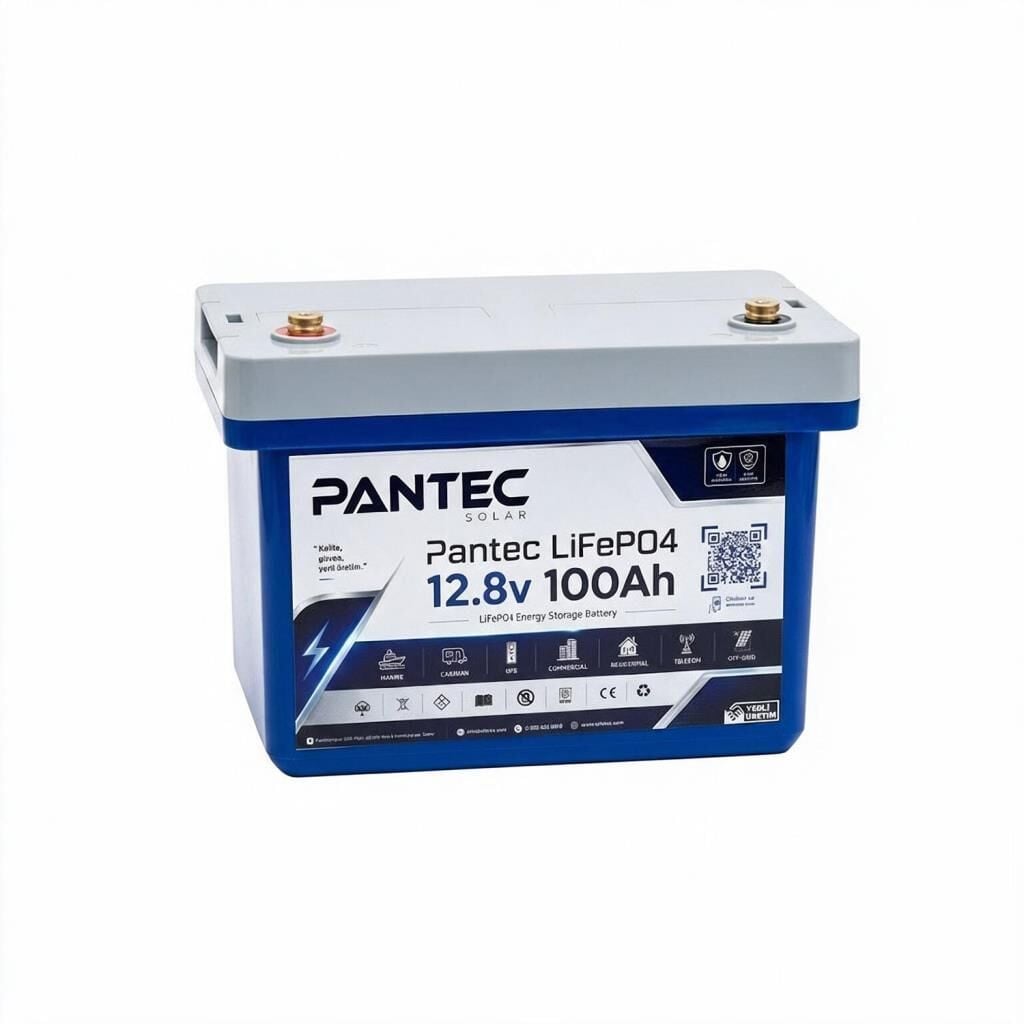 Pantec 12.8V 100Ah 1.28kWh LiFePO4 Lityum Akü
