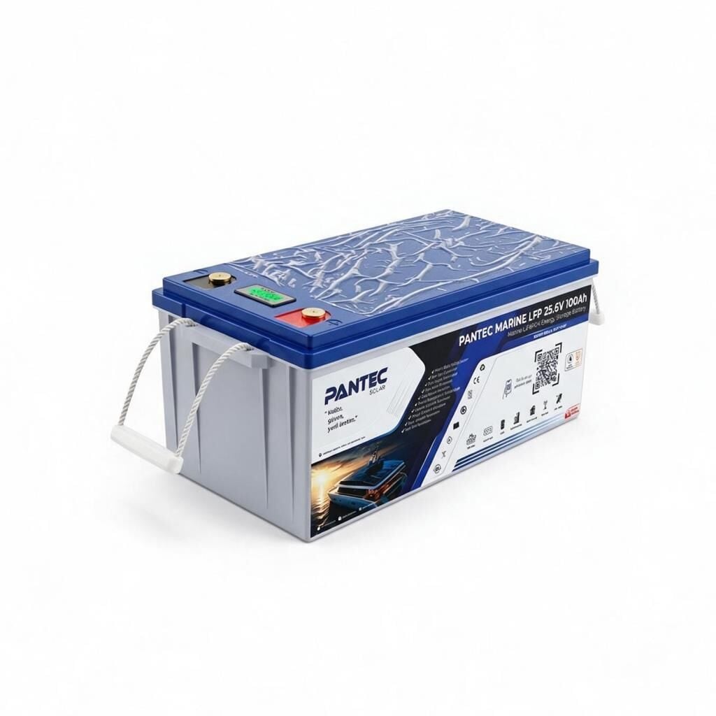 Pantec Marine 25.6V 100Ah 2.56kWh LiFePO4 Lityum Akü