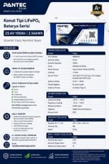 Pantec Marine 25.6V 100Ah 2.56kWh LiFePO4 Lityum Akü