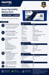 Pantec Marine 25.6V 100Ah 2.56kWh LiFePO4 Lityum Akü