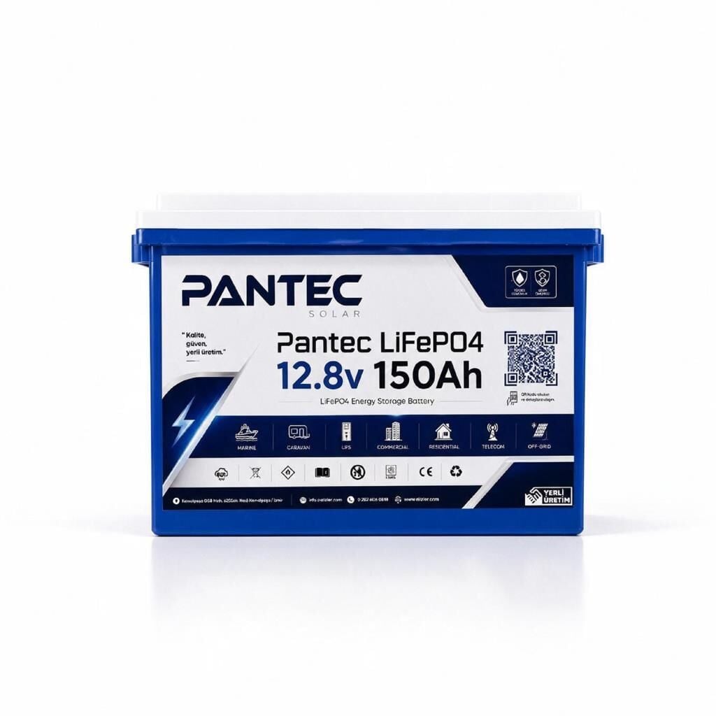 Pantec 12.8V 150Ah 1.92kWh LiFePO4 Lityum Akü