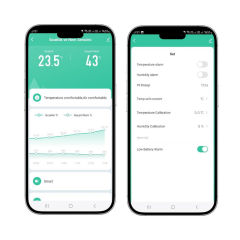 Novato WiFi Mini Ekranlı Sıcaklık ve Nem Sensörü