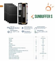 Yeşil Ev SOLAR Sunbuffer S 200 Litre Hibrit Su Isıtıcı 4x450W Güneş Paneli ile Set