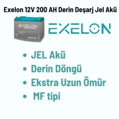 Exelon 12 Volt 200 Amper Jel Akü Derin Döngü Deep Cycle
