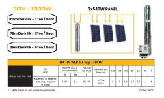 Mexxsun 1.6hp / 1300watt / 8 Kademe / 110-200 Volt Dc Dalgıç Pompa