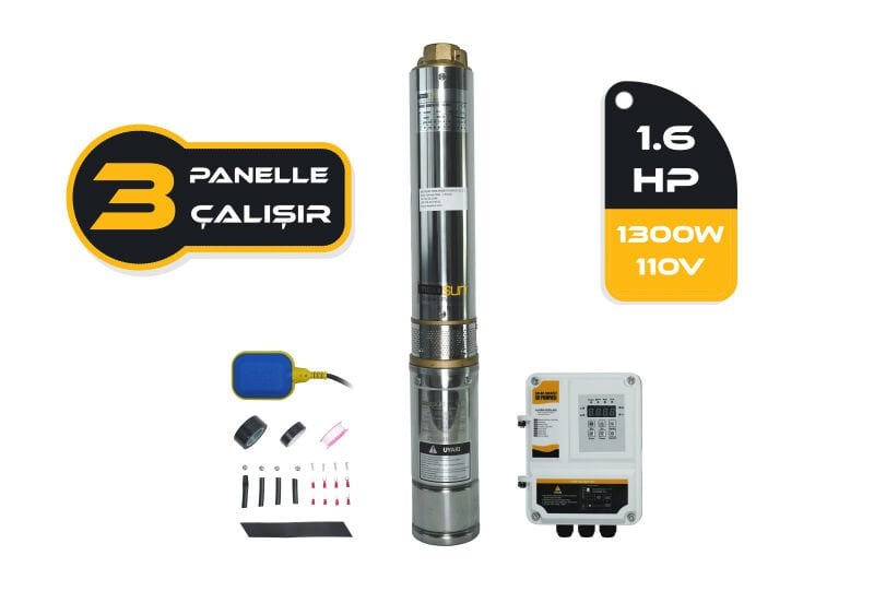 Mexxsun 1.6hp / 1300watt / 8 Kademe / 110-200 Volt Dc Dalgıç Pompa