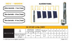 Mexxsun 1.6hp / 1300watt / 8 Kademe / 110-200 Volt Dc Dalgıç Pompa