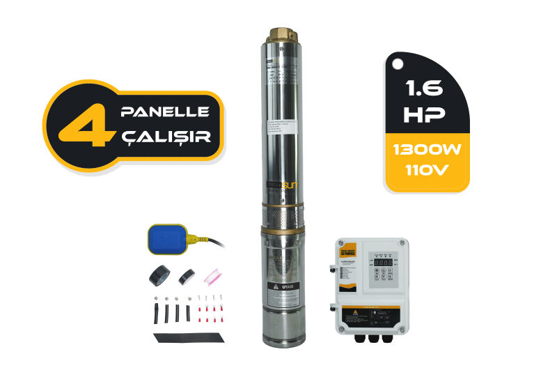 Mexxsun 1.6hp / 1300watt / 8 Kademe / 110-200 Volt Dc Dalgıç Pompa