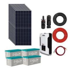 20.000 Watt Büyük Bağ Evi Solar Paketi 550W Güneş Paneli 5Kw İnverter 10Kw Jel Akü