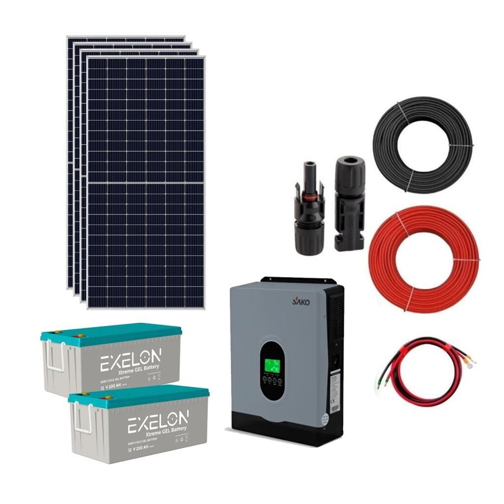 10.000 Watt  Çamaşır Makinesi Solar Paketi 550w Güneş Paneli 2.7kw İnverter 200ah Jel Akü