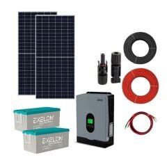 5000 Watt Tv Büyük Buzdolabı Solar Paketi 550w Güneş Paneli 1.6kw İnverter 100ah Jel Akü