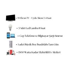 5000 Watt Tv Büyük Buzdolabı Solar Paketi 550w Güneş Paneli 1.6kw İnverter 100ah Jel Akü
