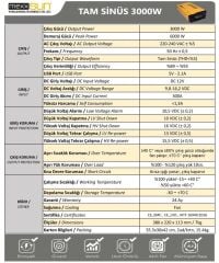 Mexxsun 12 V 3000 W Tam Sinüs İnverter