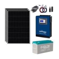 Güneş Enerjisi Bağ Evi Solar Paketi 1KVA İnverter 250W Güneş Paneli 150AH Jel Akü