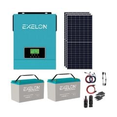 Güneş Enerjisi Bağ Evi Solar Paketi 3KVA İnverter 285W Güneş Paneli 100AH Jel Akü