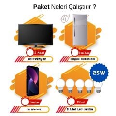 Güneş Enerjisi Bağ Evi Solar Paketi 3KVA İnverter 285W Güneş Paneli 100AH Jel Akü