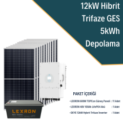 12KW Trifaze Hibrit Güneş Enerjisi Sistemi 1