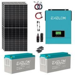Güneş Enerjisi Bağ Evi Solar Paketi 3KVA İnverter 350W Güneş Paneli 150AH Jel Akü