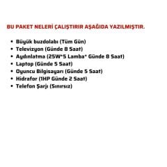 Güneş Enerjisi Bağ Evi Solar Paketi 3KVA İnverter 350W Güneş Paneli 150AH Jel Akü