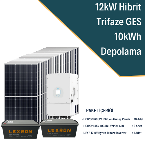 12KW Trifaze Hibrit Güneş Enerjisi Sistemi 2