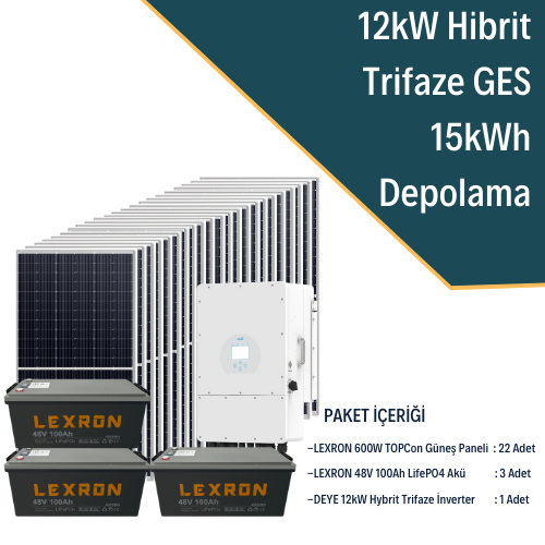 12KW Trifaze Hibrit Güneş Enerji Sistemi 3