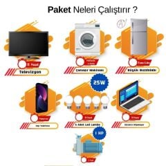Güneş Enerjisi Bağ Evi Solar Paketi 5KVA İnverter 350W Güneş Paneli 100Ah Jel Akü