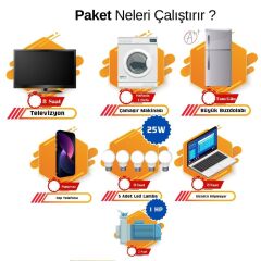 Güneş Enerjisi Bağ Evi Solar Paketi 5KVA İnverter 350W Güneş Paneli 100Ah Jel Akü