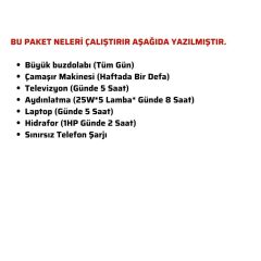 Güneş Enerjisi Bağ Evi Solar Paketi 5KVA İnverter 350W Güneş Paneli 100Ah Jel Akü