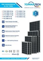 TommaTech 110 Watt Multibusbar Solar Panel Half-Cut Multi Busbar Solar Panel