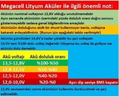 Megacell 12.8V 100Ah LiFePO4 Lityum Demir Fosfat Akü