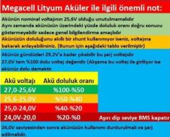 MEGACELL-LiFePO4 25.6V 100Ah Lityum Demir Fosfat Akü