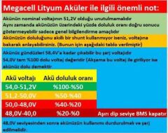 Megacell 51.2V 200Ah LiFePO4 Lityum Demir Fosfat Akü