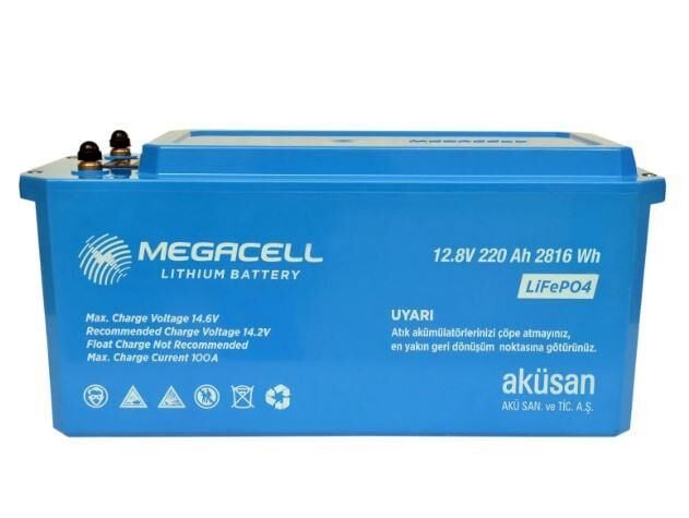 Megacell LiFePO4 ABS 12.8 V 220 Ah Lityum Demir Fosfat Akü