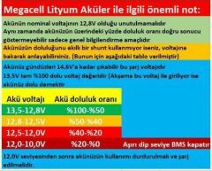 Megacell 12.8 V 150 Ah Karavan Marin ABS Akü